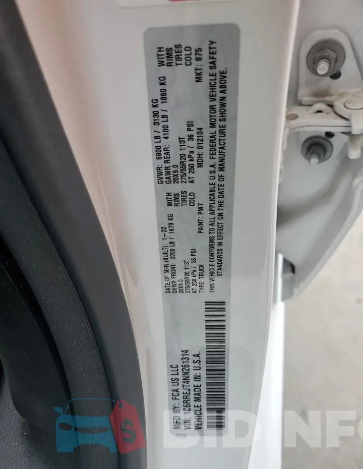 1C6RREJT4NN261314 Photo# 12