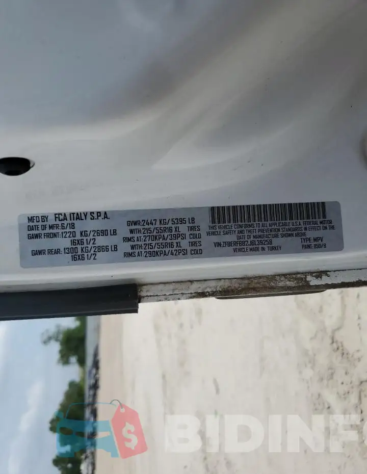 ZFBERFBB2J6L39258 Photo# 14