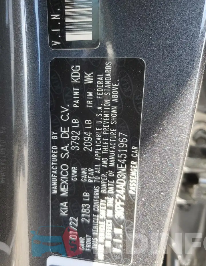 3KPF24AD3NE451967 Photo# 12