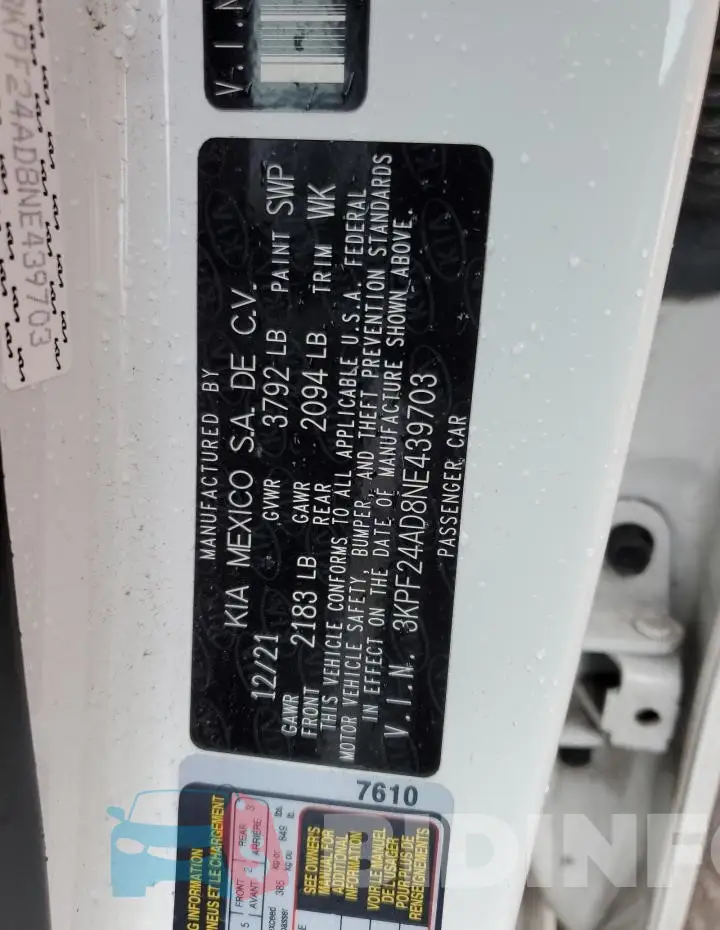 3KPF24AD8NE439703 Photo# 12