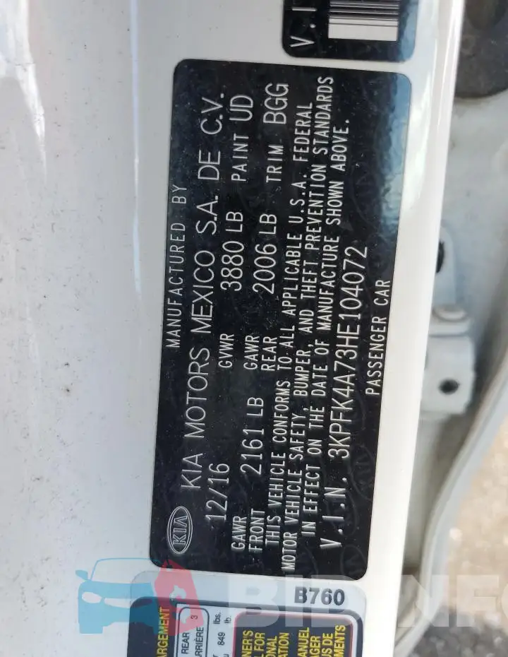 3KPFK4A73HE104072 Photo# 12
