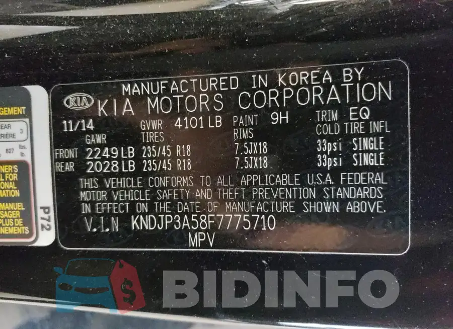 KNDJP3A58F7775710 Photo# 13