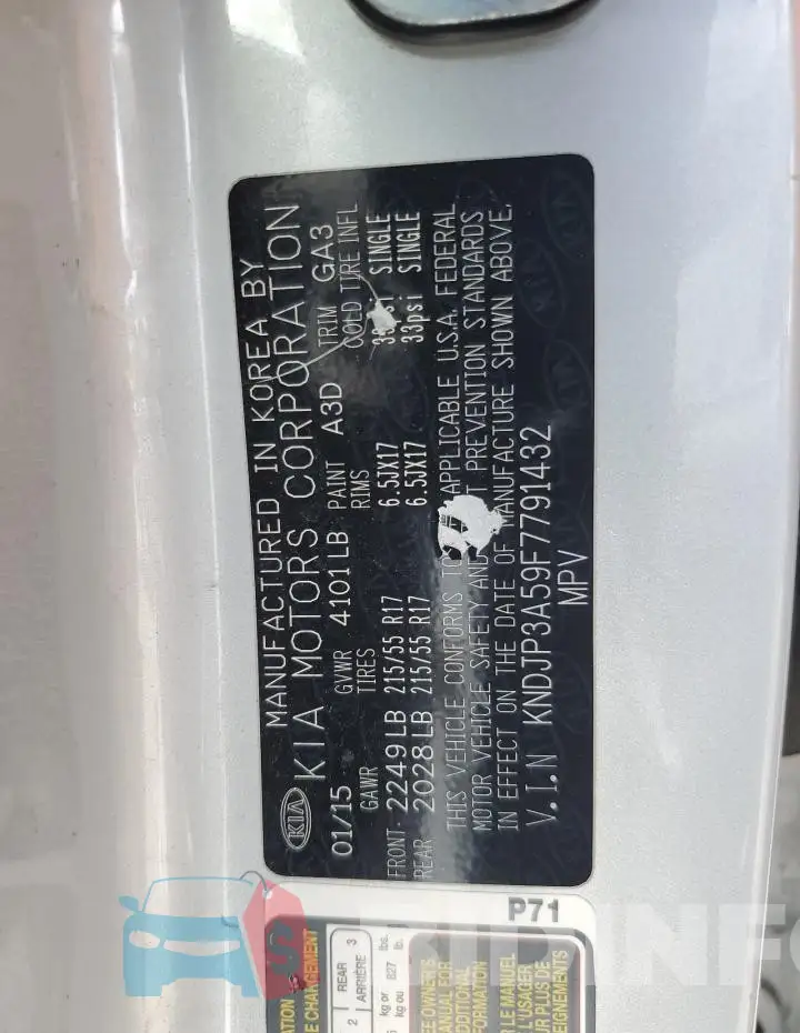 KNDJP3A59F7791432 Photo# 12