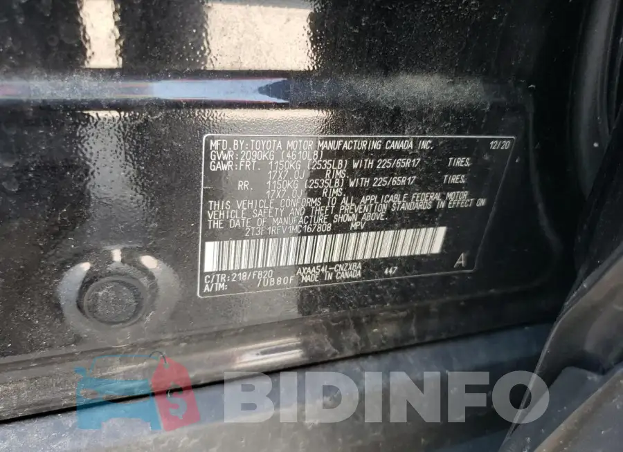 2T3F1RFV1MC167808 Photo# 13