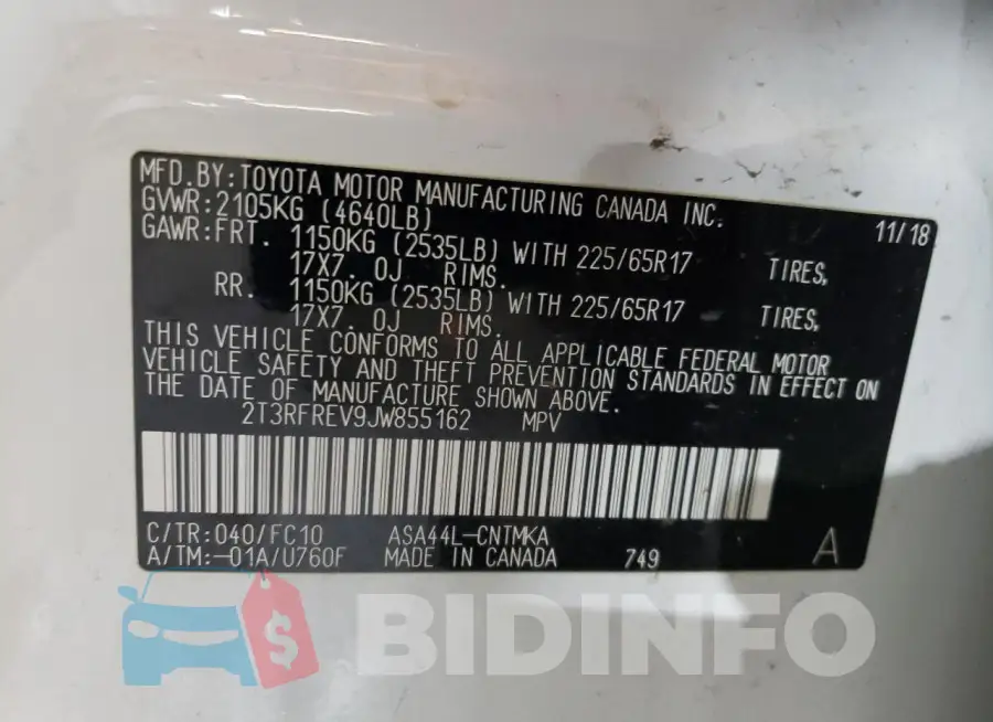 2T3RFREV9JW855162 Photo# 12