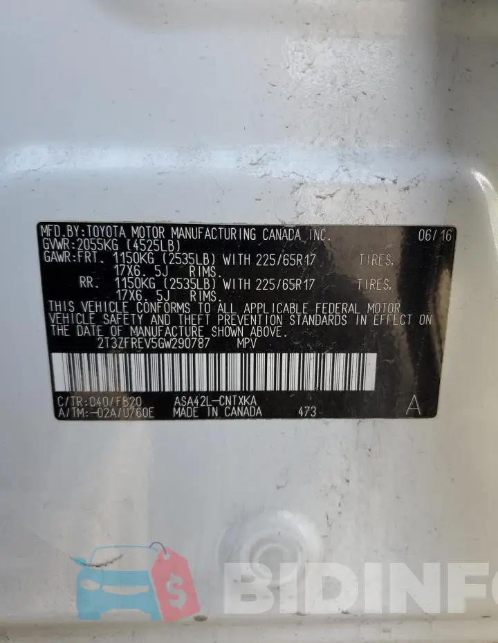2T3ZFREV5GW290787 Photo# 13
