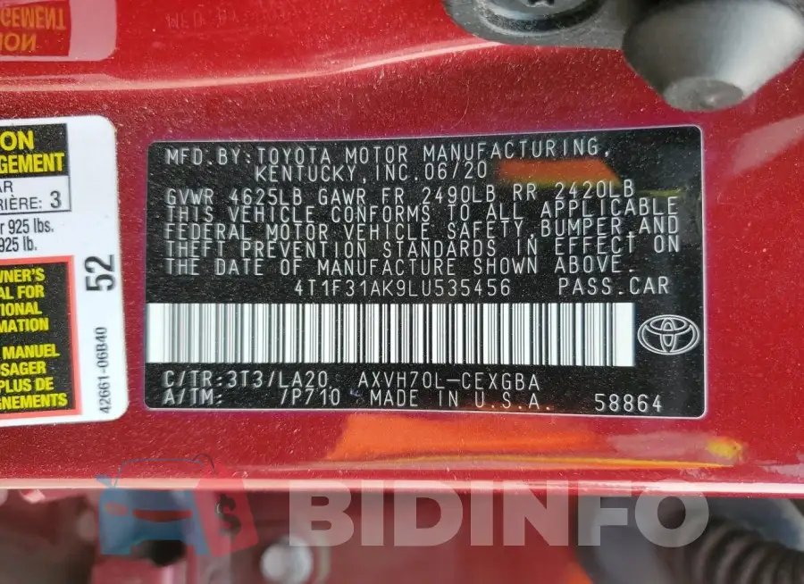 4T1F31AK9LU535456 Photo# 12
