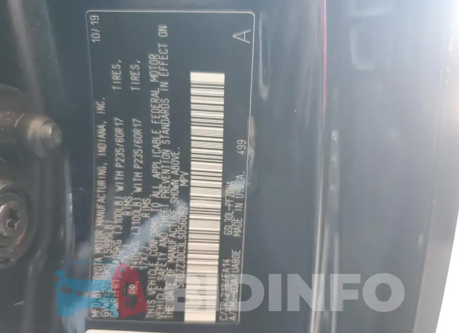 5TDZZ3DC3LS056082 Photo# 12
