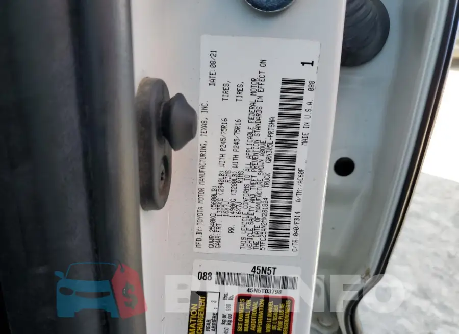 5TFCZ5AN2MX281824 Photo# 13