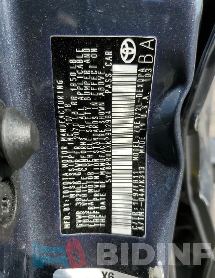 5YFBPRHEXKP902964 Photo# 12