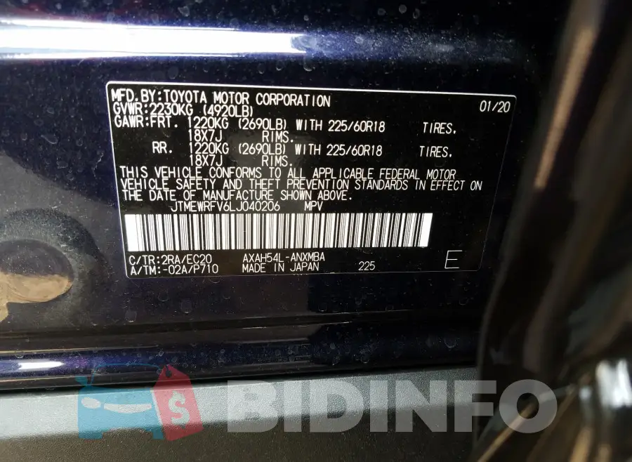 JTMEWRFV6LJ040206 Photo# 10