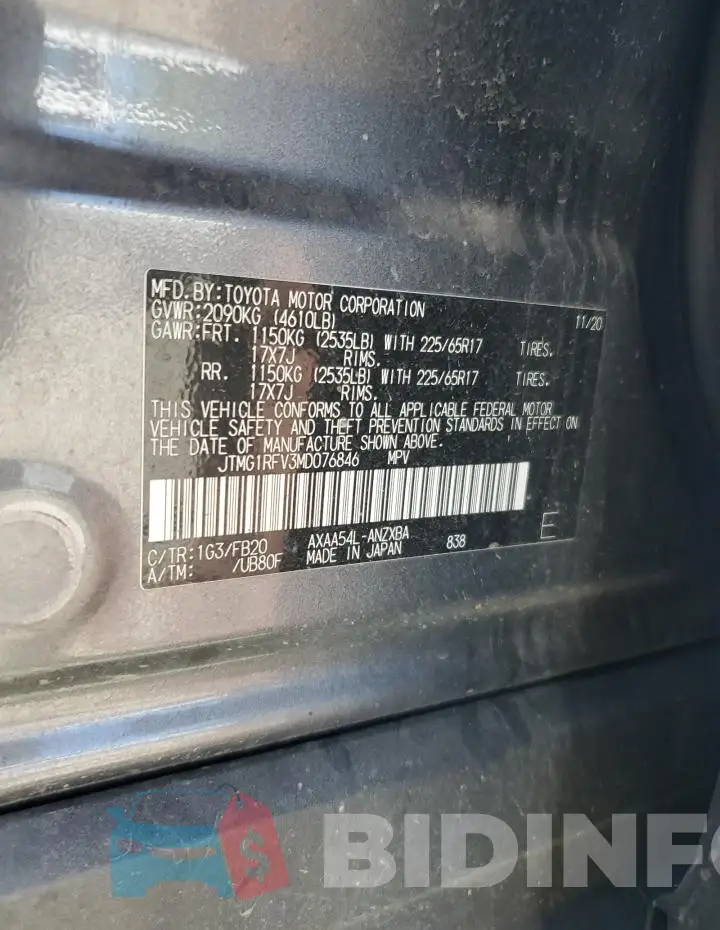 JTMG1RFV3MD076846 Photo# 14