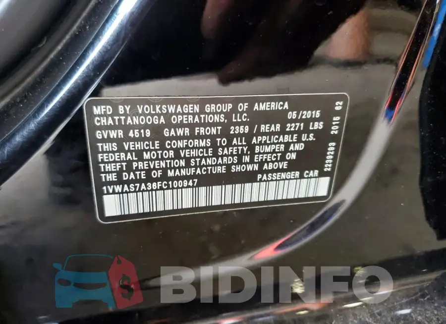 1VWAS7A36FC100947 Photo# 13