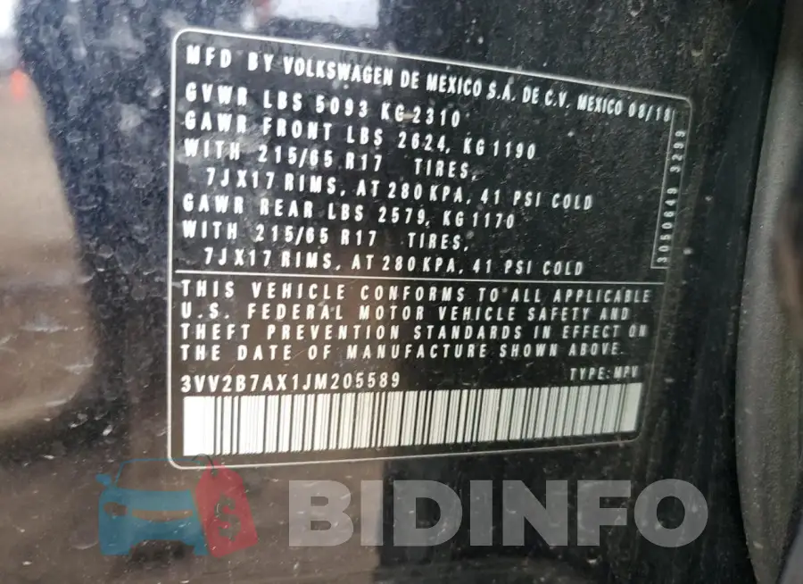 3VV2B7AX1JM205589 Photo# 13