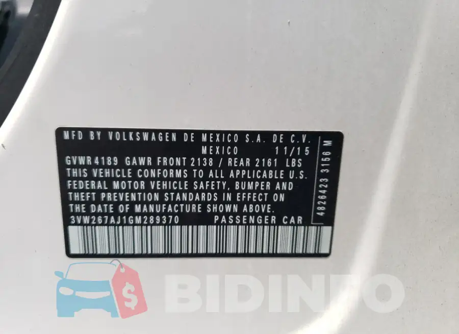 3VW267AJ1GM289370 Photo# 12