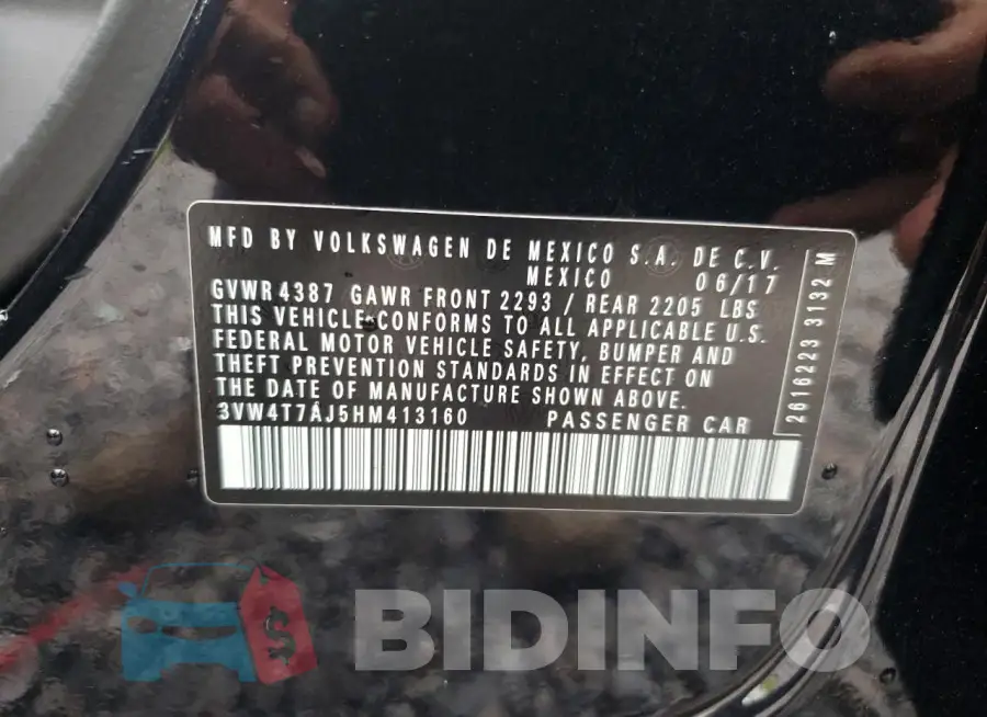 3VW4T7AJ5HM413160 Photo# 12