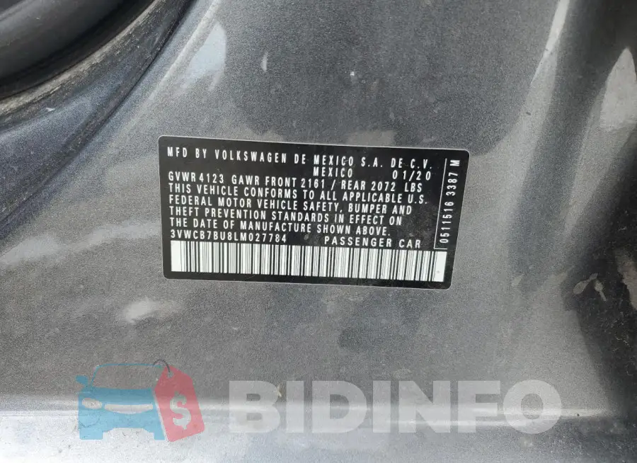 3VWCB7BU8LM027784 Photo# 12