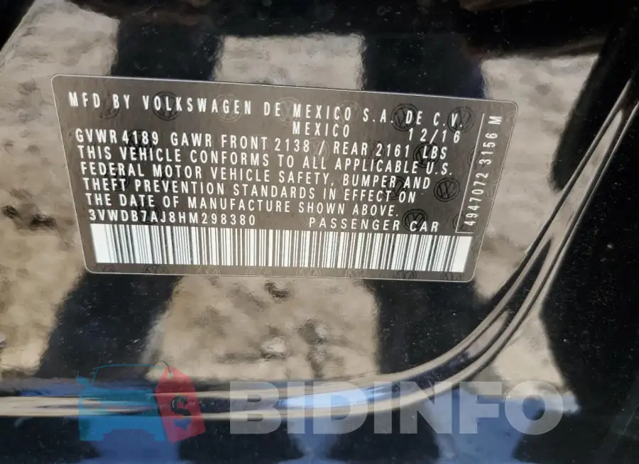 3VWDB7AJ8HM298380 Photo# 12