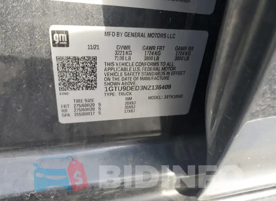 1GTU9DED3NZ136409 Photo# 12