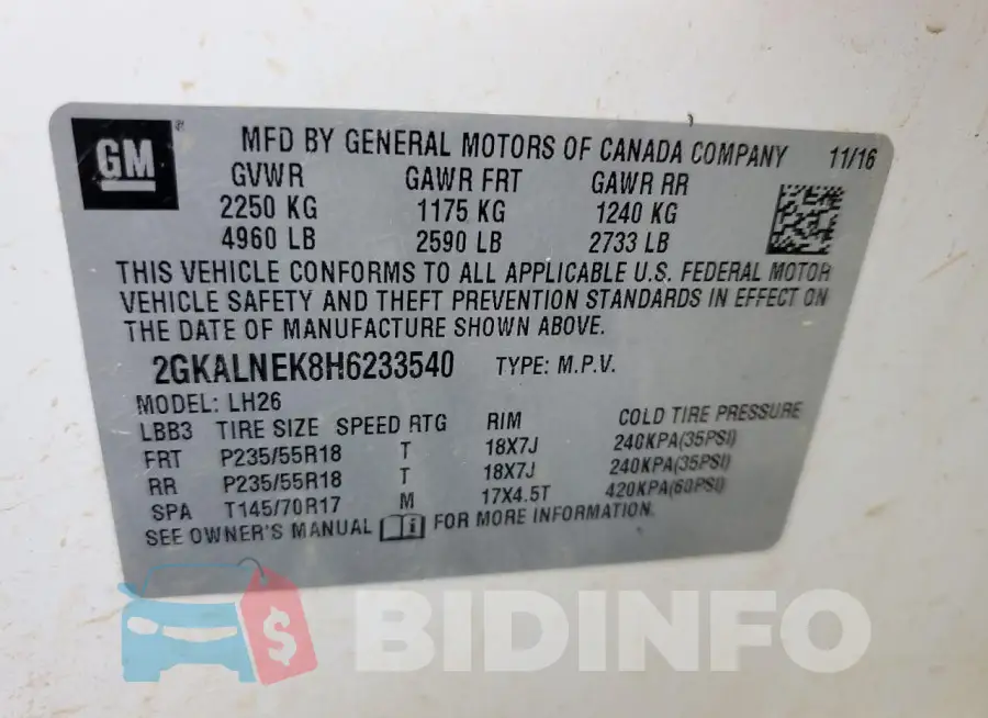 2GKALNEK8H6233540 Photo# 14