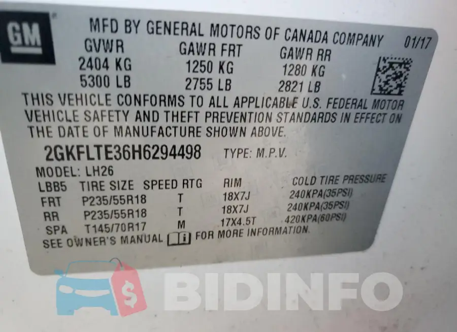 2GKFLTE36H6294498 Photo# 13