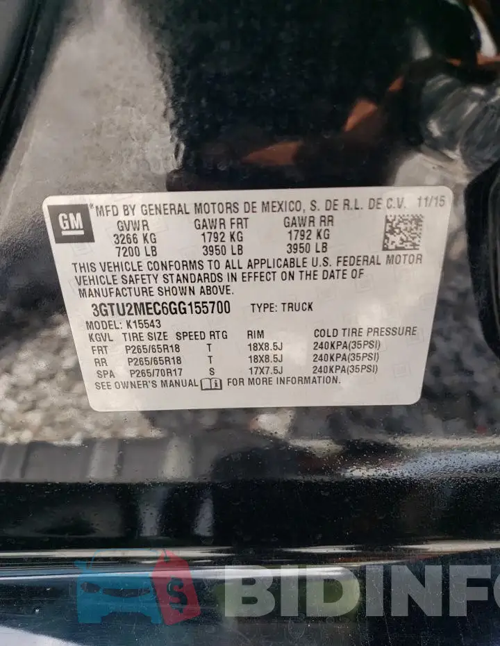 3GTU2MEC6GG155700 Photo# 12