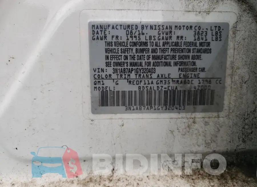 3N1AB7AP1GY320403 Photo# 12
