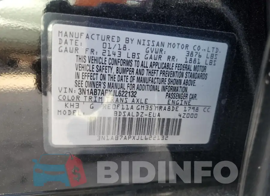 3N1AB7APXJL622132 Photo# 12