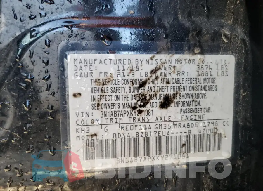 3N1AB7APXKY271081 Photo# 13