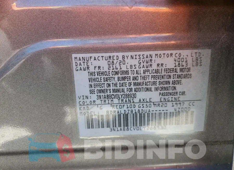 3N1AB8CV0LY288930 Photo# 12