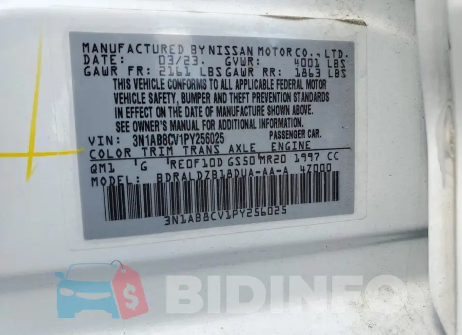 3N1AB8CV1PY256025 Photo# 13