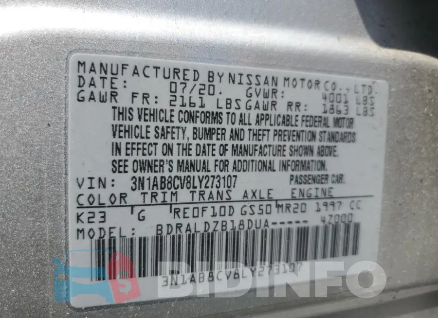 3N1AB8CV8LY273107 Photo# 12