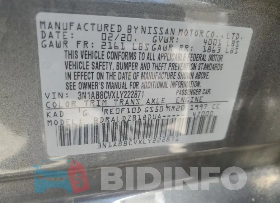 3N1AB8CVXLY222871 Photo# 12