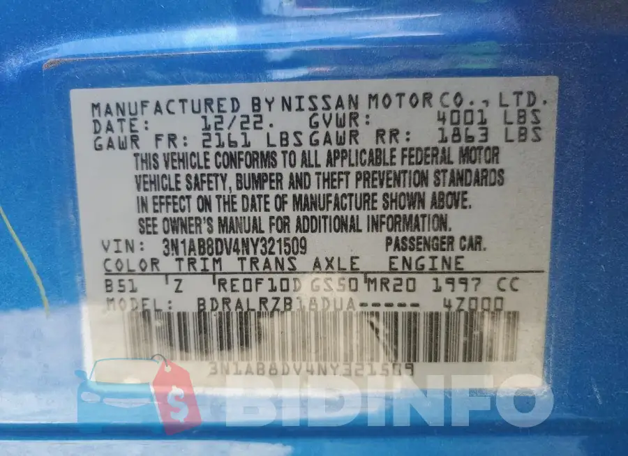 3N1AB8DV4NY321509 Photo# 12