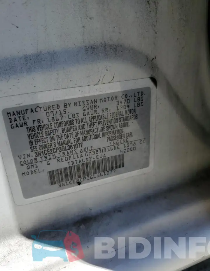 3N1CE2CP3GL361077 Photo# 13