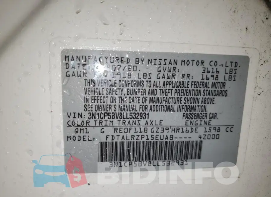 3N1CP5BV8LL532931 Photo# 13