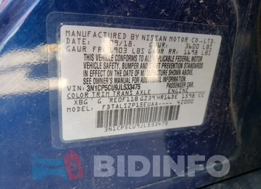 3N1CP5CU9JL533475 Photo# 13