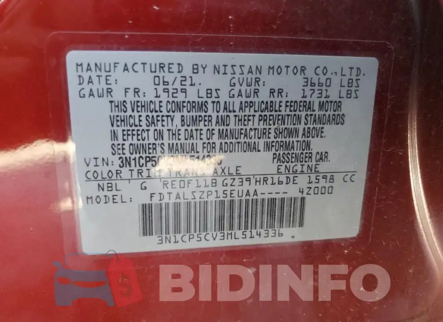 3N1CP5CV3ML514336 Photo# 13