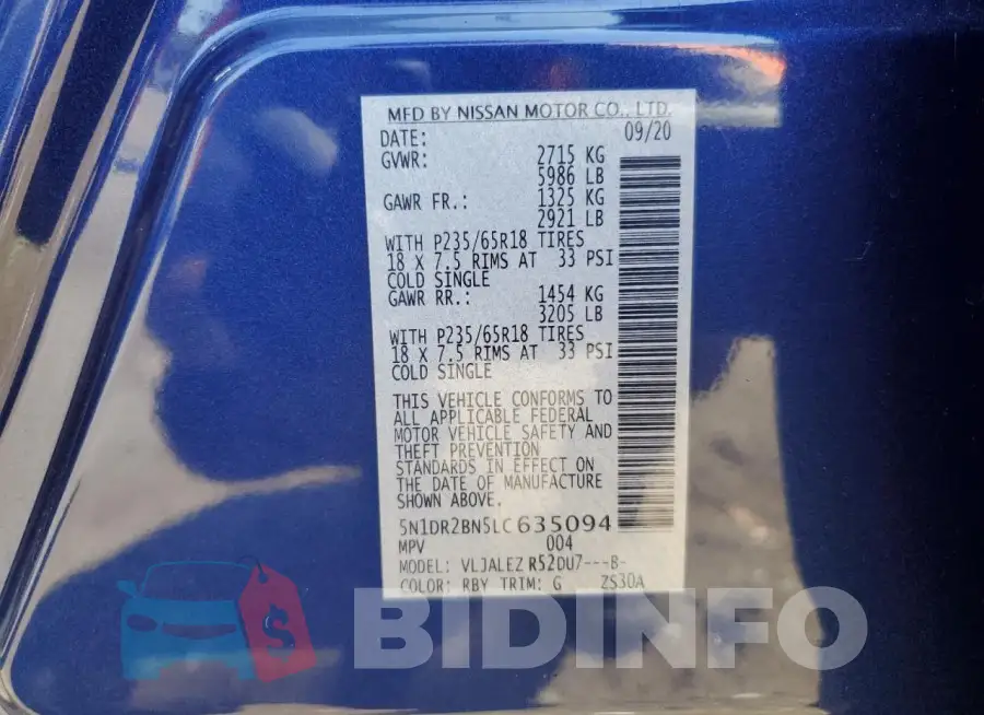 5N1DR2BN5LC635094 Photo# 14