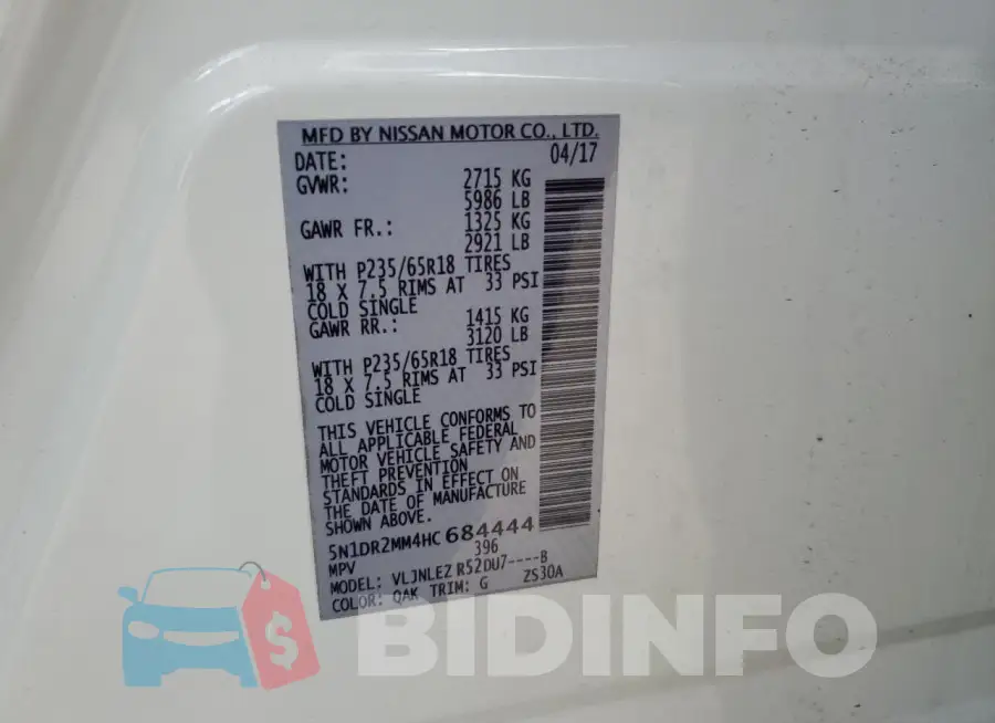 5N1DR2MM4HC684444 Photo# 13