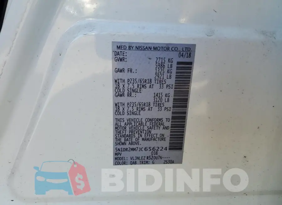 5N1DR2MM7JC656224 Photo# 14