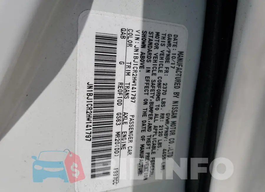 JN1BJ1CR2HW141797 Photo# 13