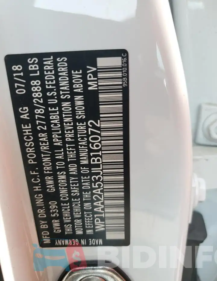 WP1AA2A53JLB16072 Photo# 12