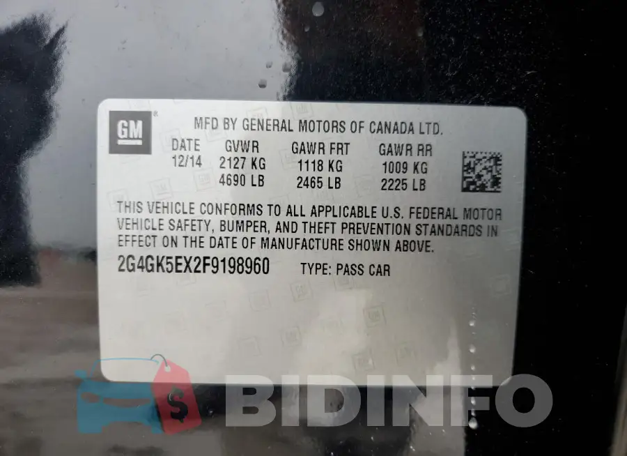2G4GK5EX2F9198960 Photo# 12