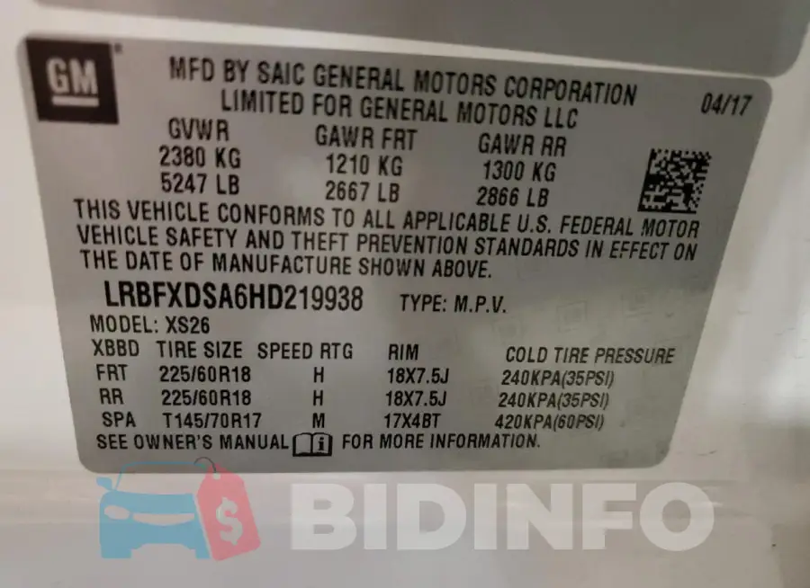 LRBFXDSA6HD219938 Photo# 14