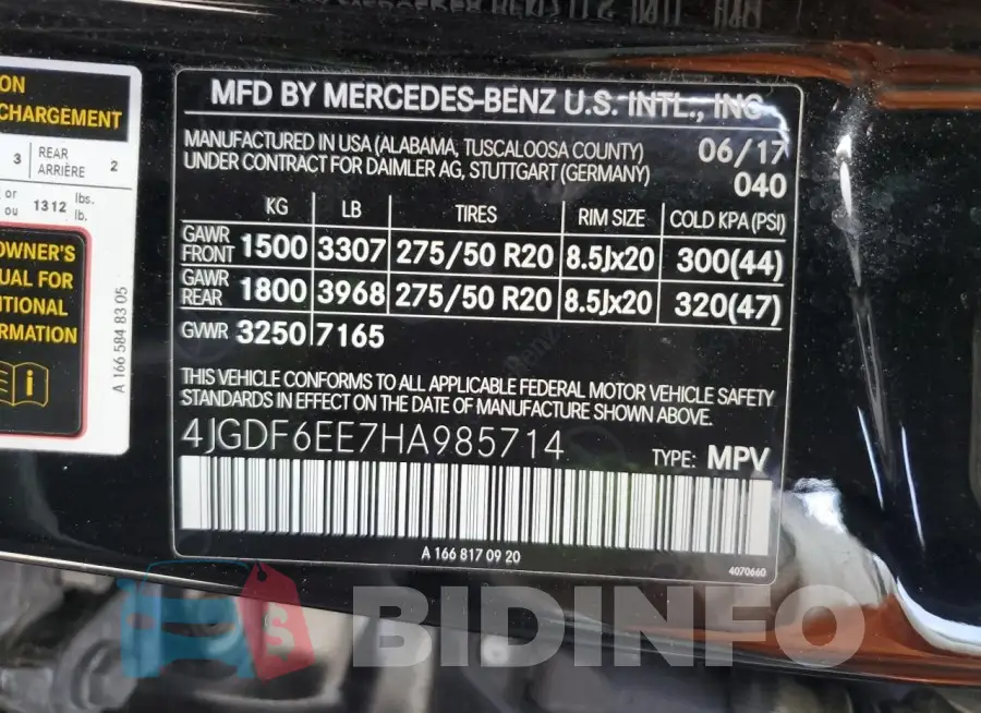 4JGDF6EE7HA985714 Photo# 13