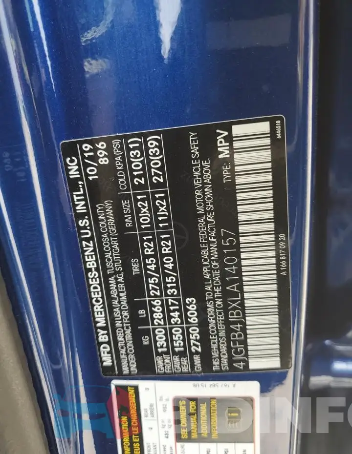 4JGFB4JBXLA140157 Photo# 12