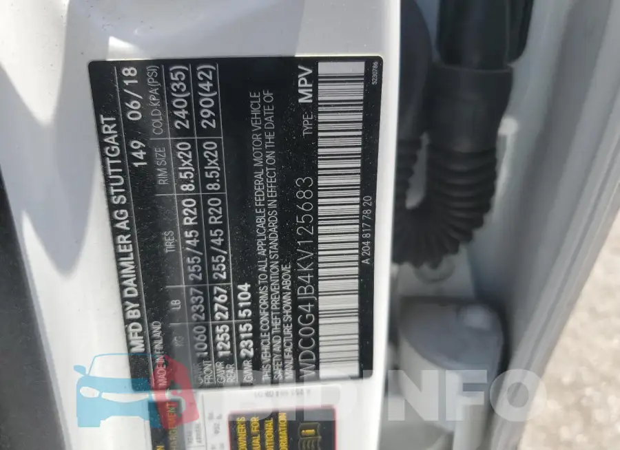 WDC0G4JB4KV125683 Photo# 14