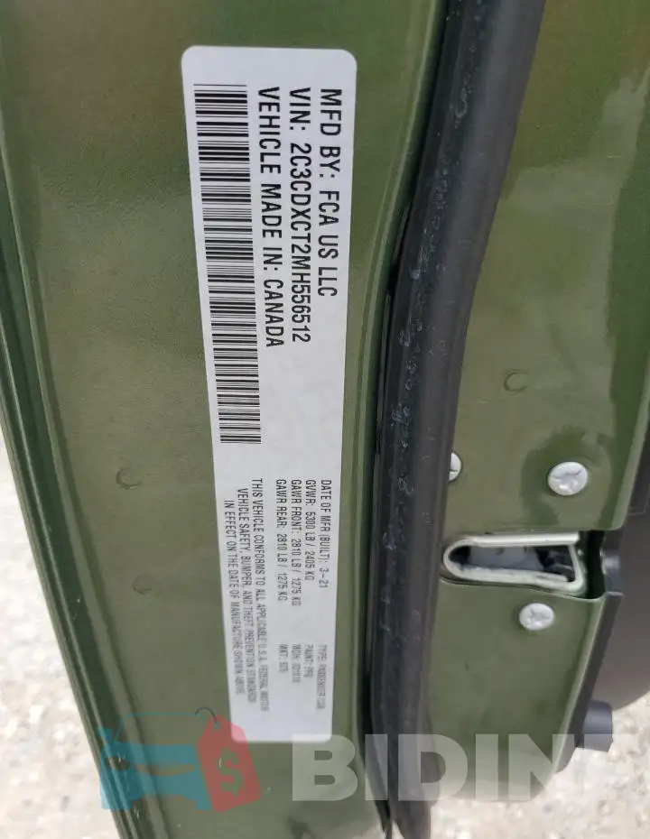 2C3CDXCT2MH556512 Photo# 13