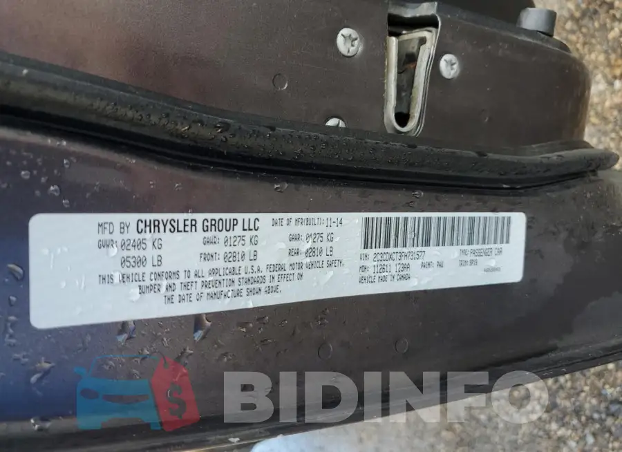 2C3CDXCT3FH731577 Photo# 13
